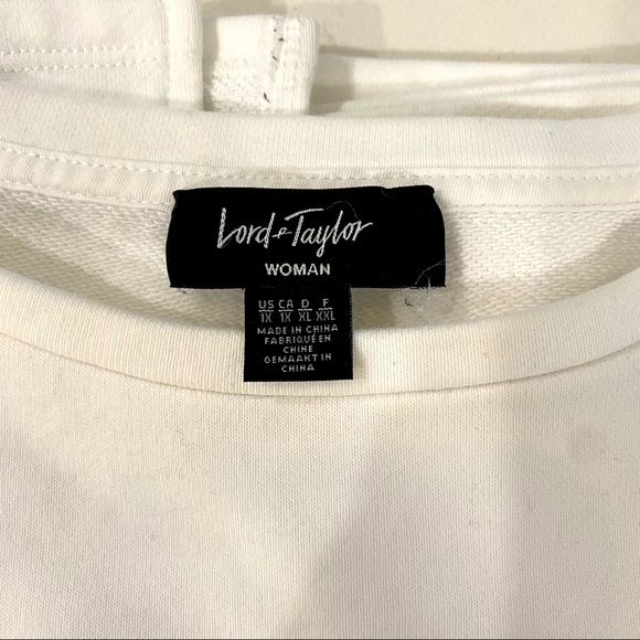 Lord & Taylor white crew neck sweatshirt - Picture 5 of 5